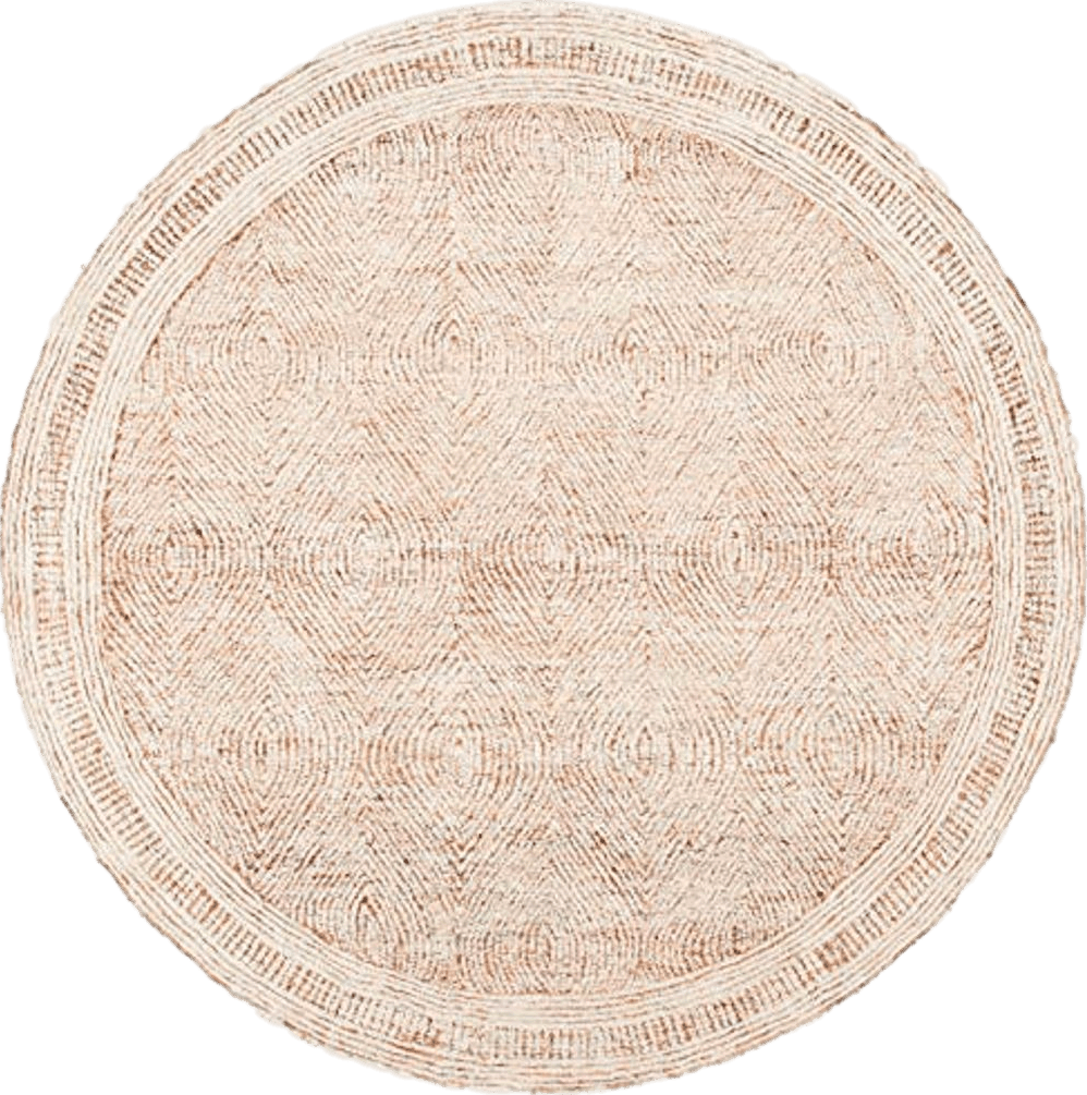 SAFAVIEH Abstract Collection Round Rug - 10' Round, Ivory & Rust, Bohemian Design, Ideal for High Traffic Areas in Living Room, Bedroom & Dining Room (ABT340P-10R)