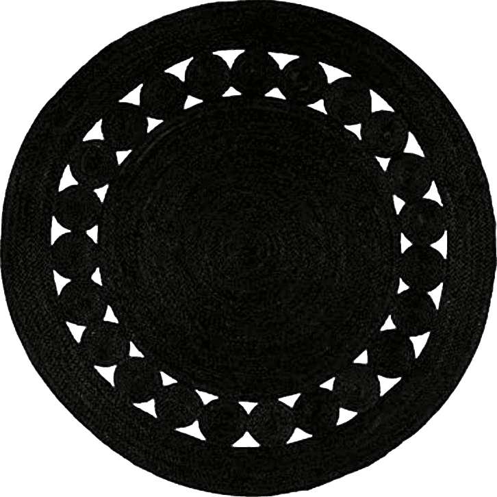 SAFAVIEH Natural Fiber Round Collection 10' Round Black NF364D Handmade Boho Charm Farmhouse Jute Area Rug