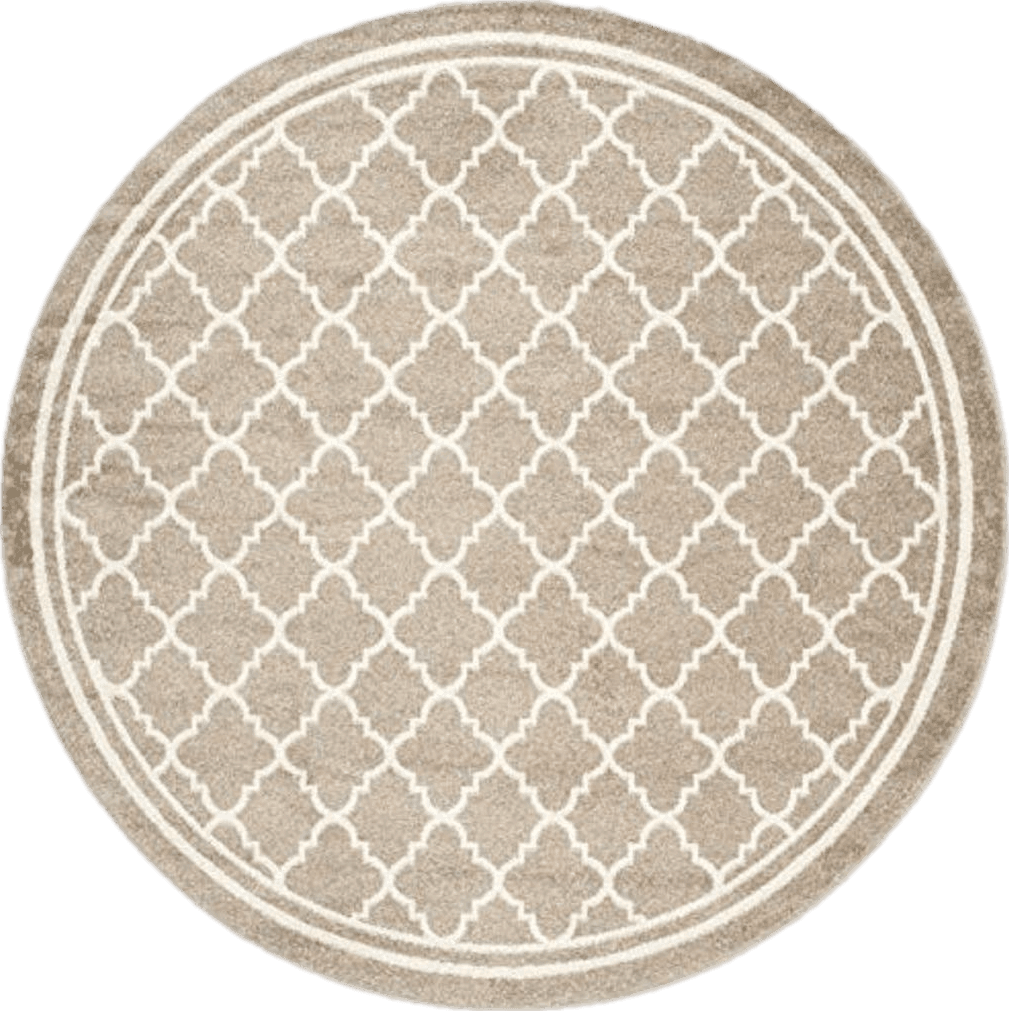 Round All Rounds/Square SAFAVIEH Amherst Collection 9' Round Wheat / Beige AMT422S Moroccan Trellis Non-Shedding Dining Room Entryway Foyer Living Room Bedroom Area Rug