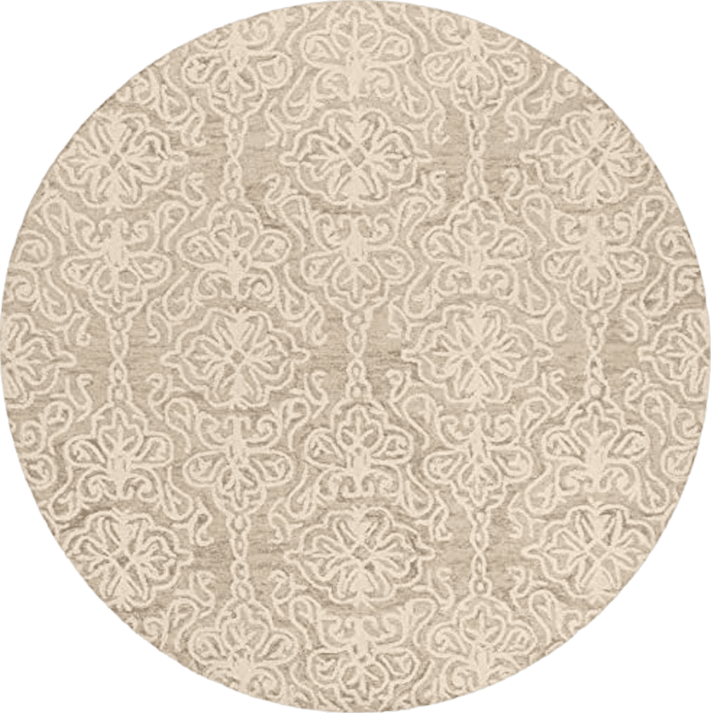 Round All Rounds/Square SAFAVIEH Blossom Collection 10' Round Beige/Ivory BLM112B Handmade Wool Area Rug