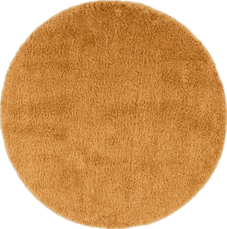 Safavieh Hudson Shag Collection Area Rug - 7' Round, Gold, Modern Solid Design, Non-Shedding & Easy Care, 2-inch Thick Ideal for High Traffic Areas in Living Room, Bedroom (SGH220D)