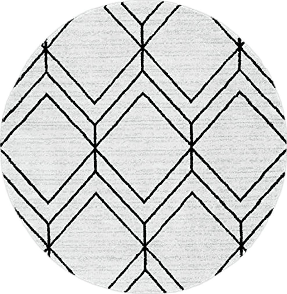 Round All Rounds/Square SAFAVIEH Adirondack Collection Area Rug - 8' Round, Ivory & Black, Modern Geometric Design, Non-Shedding & Easy Care, Ideal for High Traffic Areas in Living Room, Bedroom (ADR241A)