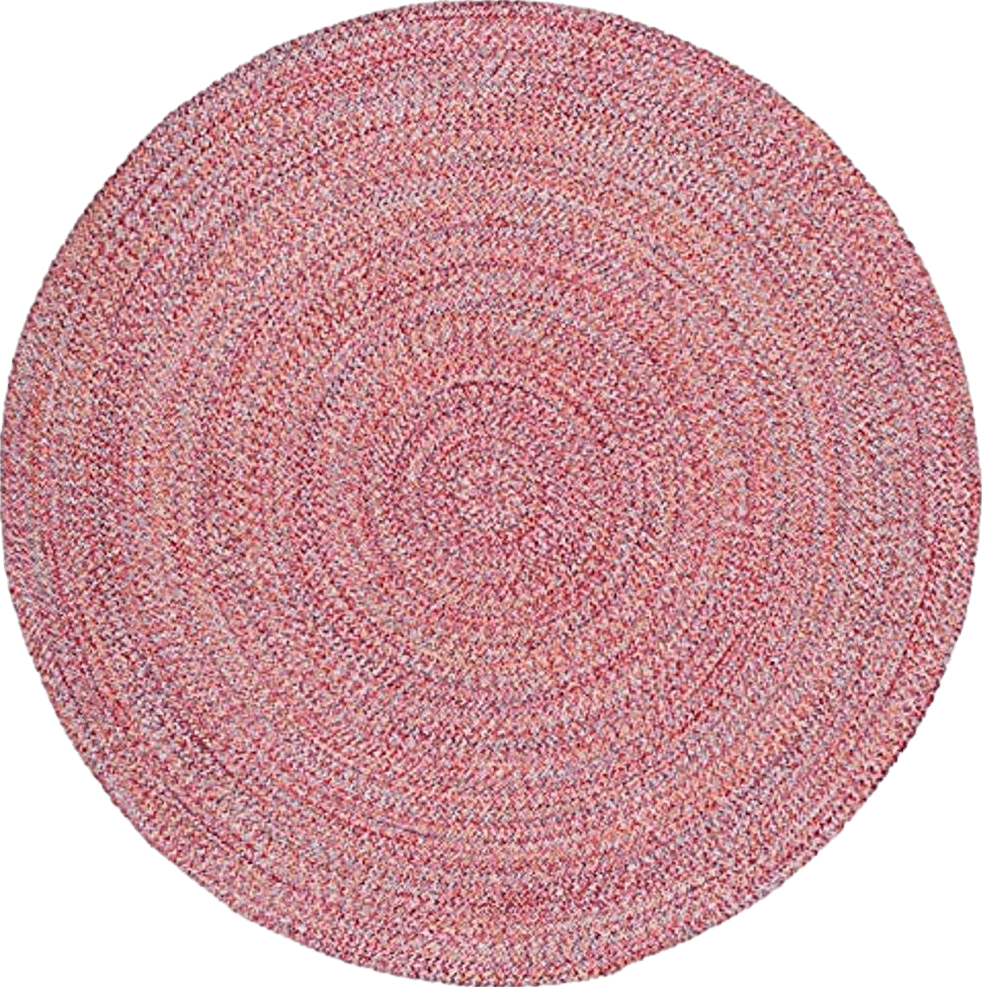 Round All Rounds/Square SAFAVIEH Braided Collection Area Rug - 6' Round, Pink & Yellow, Flat Weave Cotton Design, Easy Care, Ideal for High Traffic Areas in Living Room, Bedroom (BRD351U)