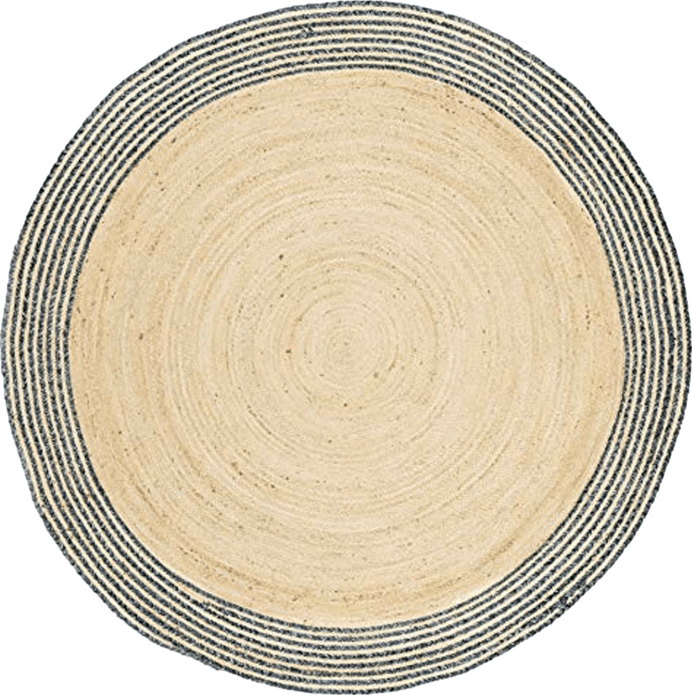 Round All Rounds/Square SAFAVIEH Cape Cod Collection 8' Round Ivory/Blue CAP204D Handmade Braided Jute Area Rug