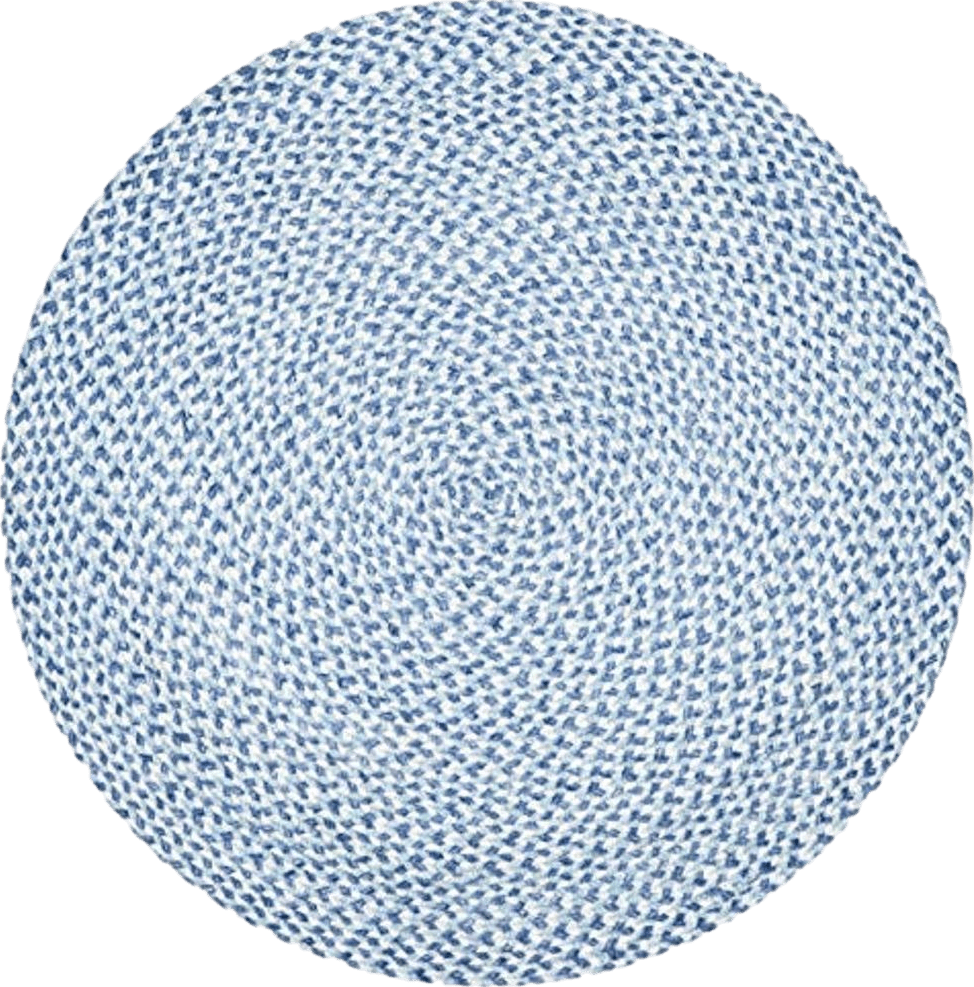 Round All Rounds/Square SAFAVIEH Braided Collection Area Rug - 10' Round, Blue & Aqua, Handmade Country Cottage Reversible, Ideal for High Traffic Areas in Living Room, Bedroom (BRD801J)