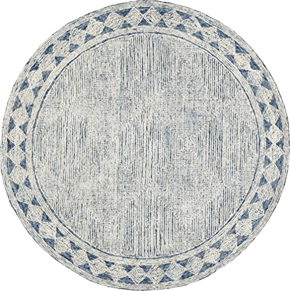 Round All Rounds/Square SAFAVIEH Abstract Collection 8' Round Ivory/Navy ABT349N Handmade Premium Wool Entryway Foyer Living Room Bedroom Kitchen Area Rug