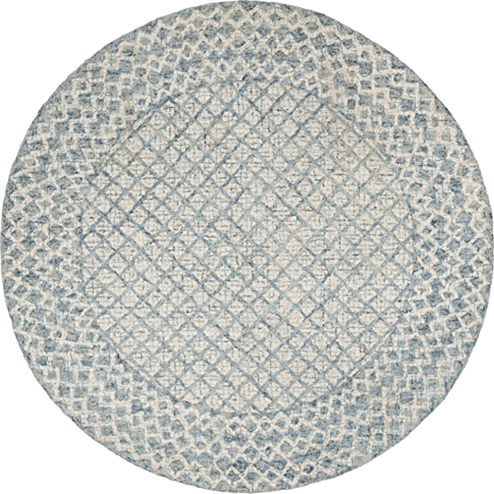 Round All Rounds/Square SAFAVIEH Abstract Collection 8' Round Blue/Ivory ABT203A Handmade Premium Wool Entryway Foyer Living Room Bedroom Kitchen Area Rug