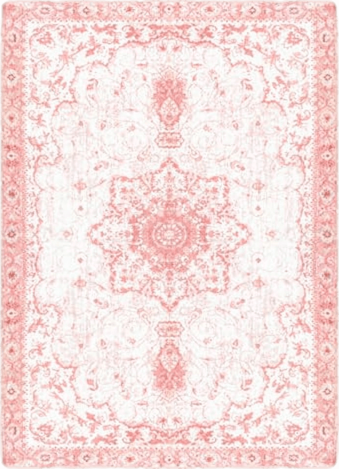 Sofrug 9x12 Area Rug - Vintage Honeycomb Non-Slip Backing Area Rugs Pink Soft Faux Wool Carpet Foldable & Machine Washable Rugs for Living Room Bedroom Dining Room Home Office