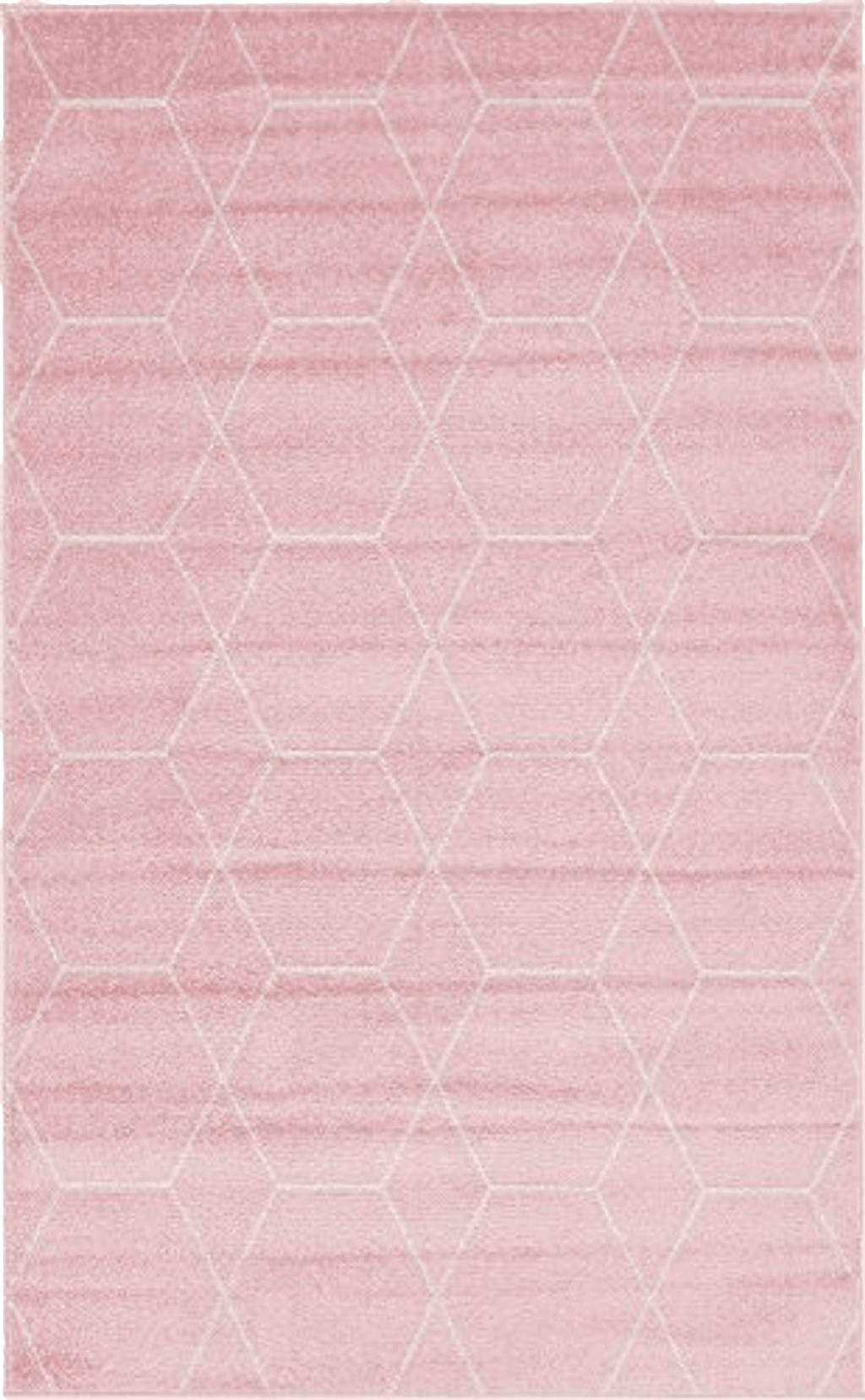 Unique Loom Trellis Frieze Collection Area Rug - Geometric (5' 1" x 8', Light Pink/ Ivory)