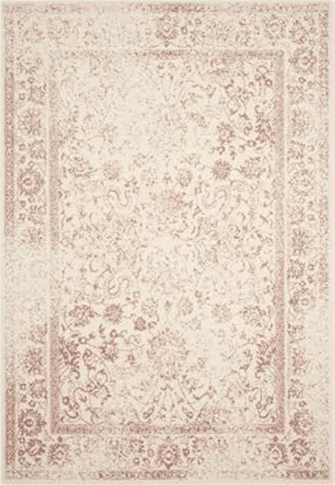 SAFAVIEH Adirondack Collection Area Rug - 6' x 9', Ivory & Rose, Oriental Distressed Design, Non-Shedding & Easy Care, Ideal for High Traffic Areas in Living Room, Bedroom (ADR109H)