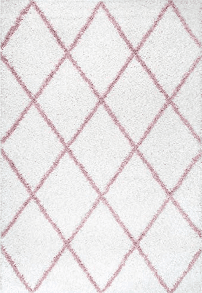 nuLOOM Tess Moroccan Shag Area Rug - 9x12 Shag Area Rug Modern/Contemporary Pink/Ivory Rugs for Living Room Bedroom Dining Room Nursery