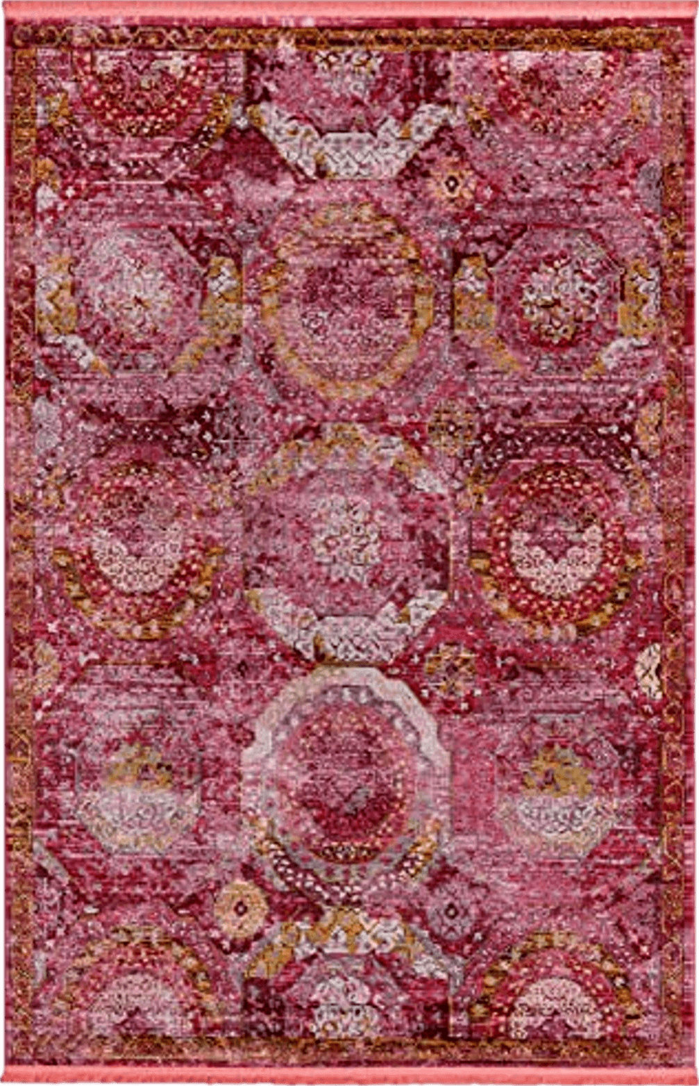 Unique Loom Baracoa Collection Area Rug - Coppelia (6' x 9' Rectangle, Pink/ Ivory)