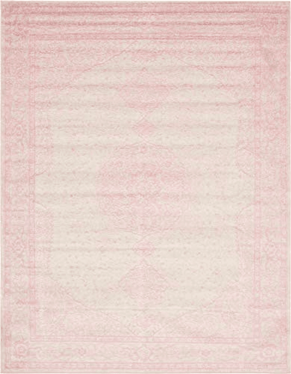 Rugs.com Dover Collection Rug – 8' x 10' Pink Low-Pile Rug Perfect for Living Rooms, Large Dining Rooms, Open Floorplans