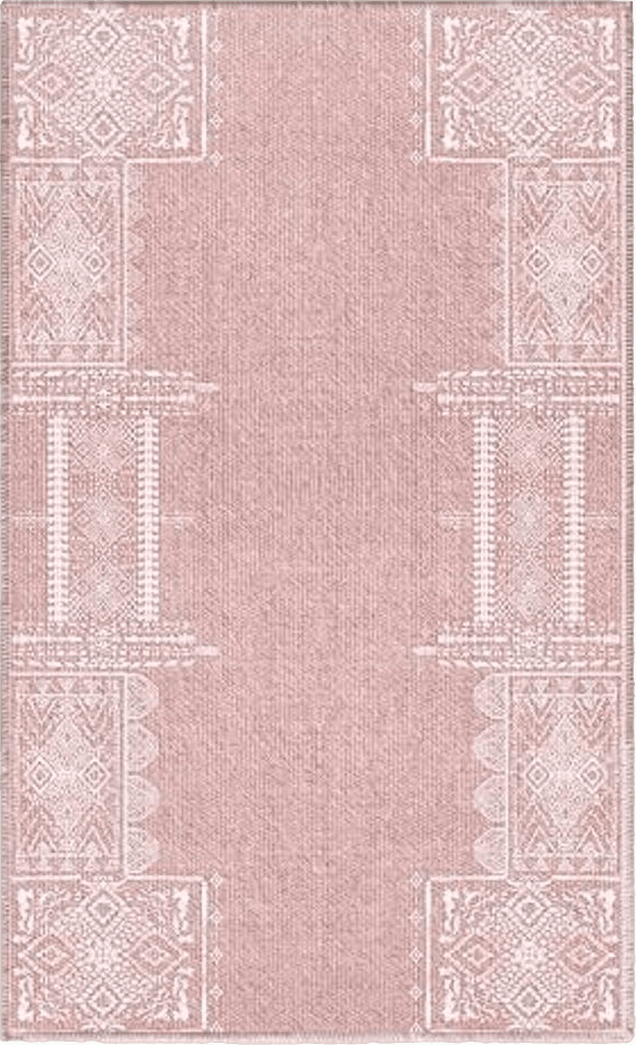 NICETOWN Pink Area Rugs 5x8 for Living Room, Ultra-Thin 5x8 Washable Rugs for Bedroom Durable Rug, Non-Slip Soft Large Bedroom Rugs Non Shedding Accent Rug for Dining Room Office, Light Pink