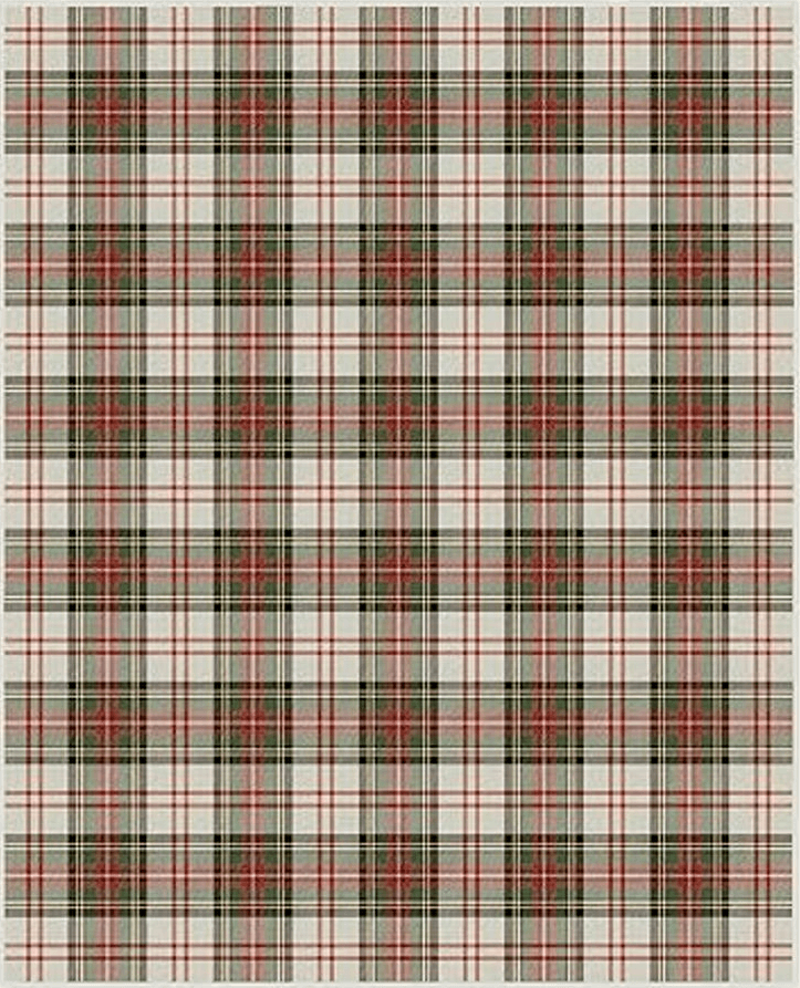 RUGGABLE Washable 8x10 Large Area Rug, Plaid, Premium Winter Rugs for Living Room, Bedroom, Kitchen, Office, Classroom with Gripper Non Slip Pad, Dress Stewart Tartan White