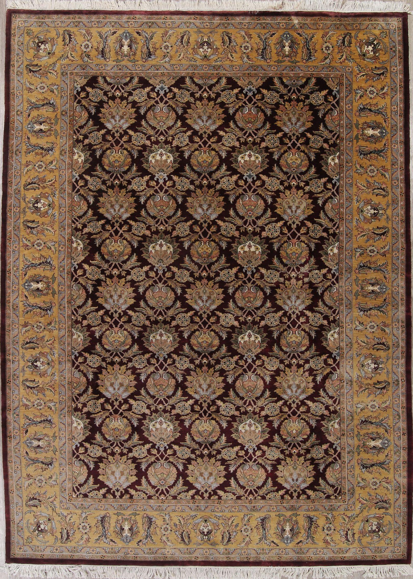 Area Oversized All-Over Agra Indian Oriental Hand-Knotted 10x14 Wool Area Rug