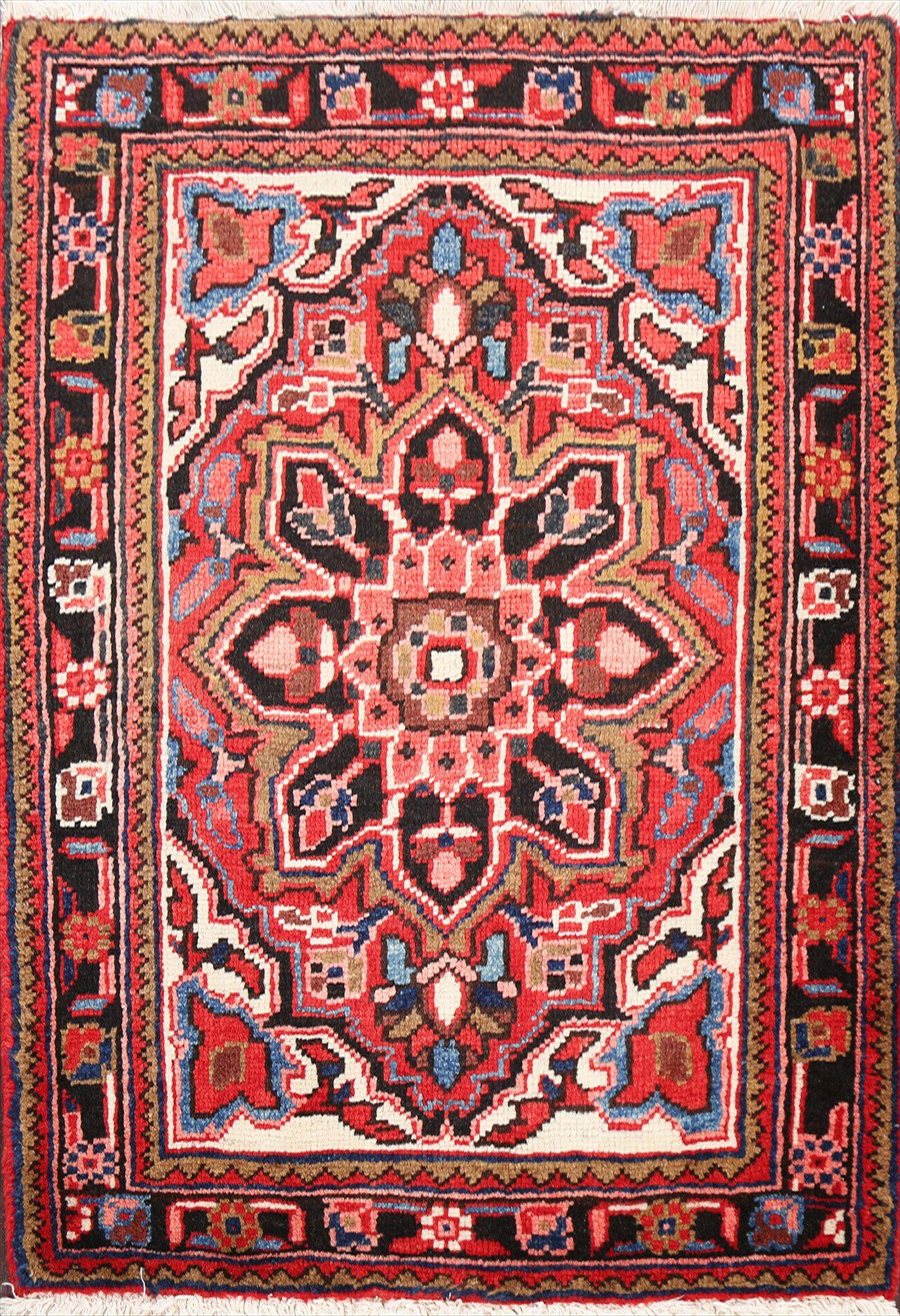 Persian All Rounds/Square Floral Heriz Persian Area Rug 3x3