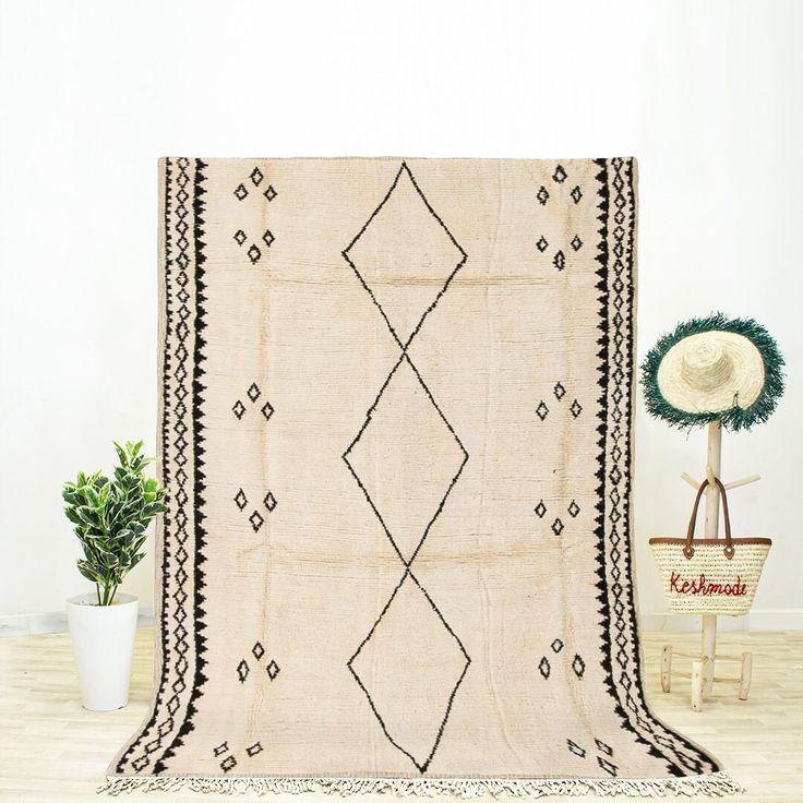 Black And White Moroccan Rug