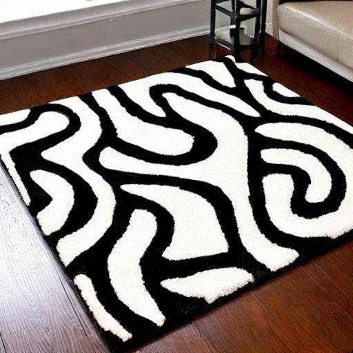 Black and white rug 8x10