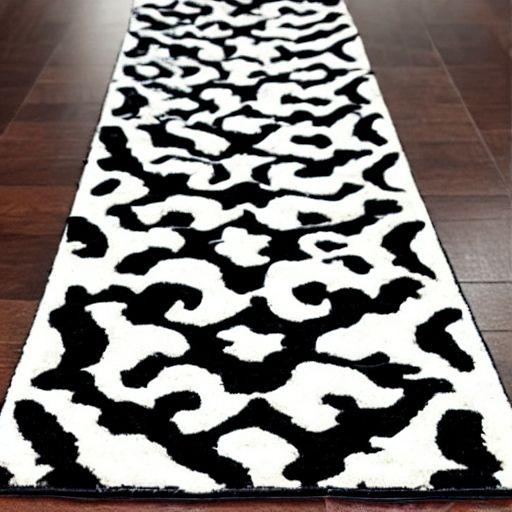 Black and white runner rug