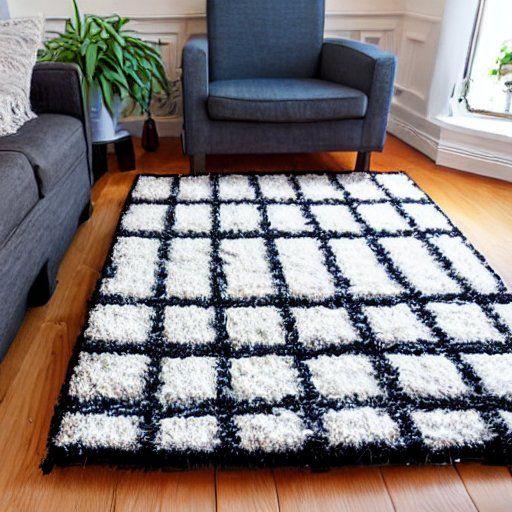 Checkered Shag Rug