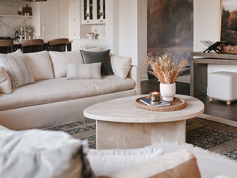 12 Rug Colors that Elevate A Cream Sofa in Living Room