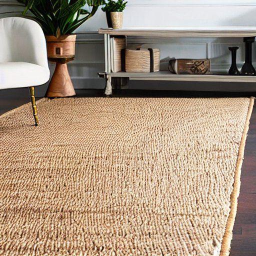 Layered jute rug