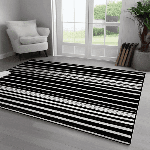 Modern black and white area rugs