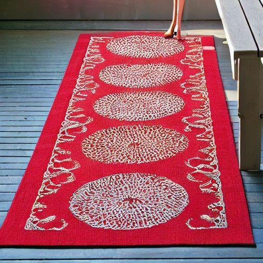 Outdoor rugs in red