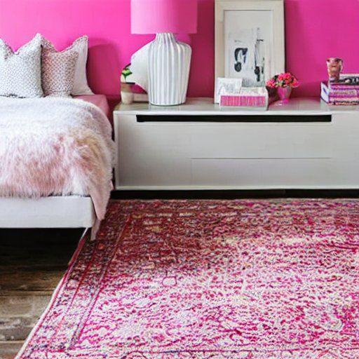 Pink bedroom rug