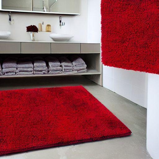 Red bathroom rugs