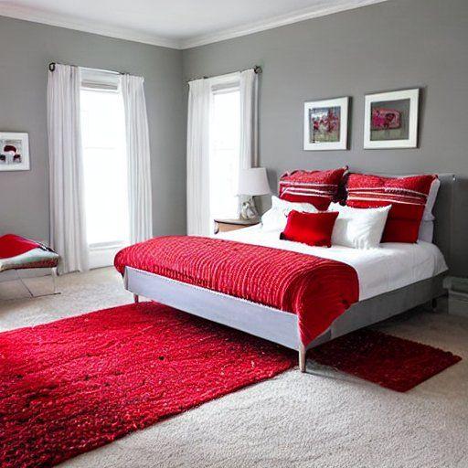 Red bedroom rug