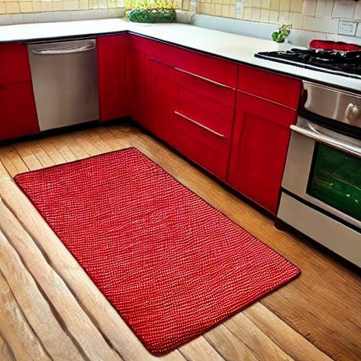 Red kitchen rug