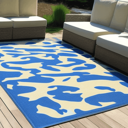 Waterproof outdoor rug 8x10