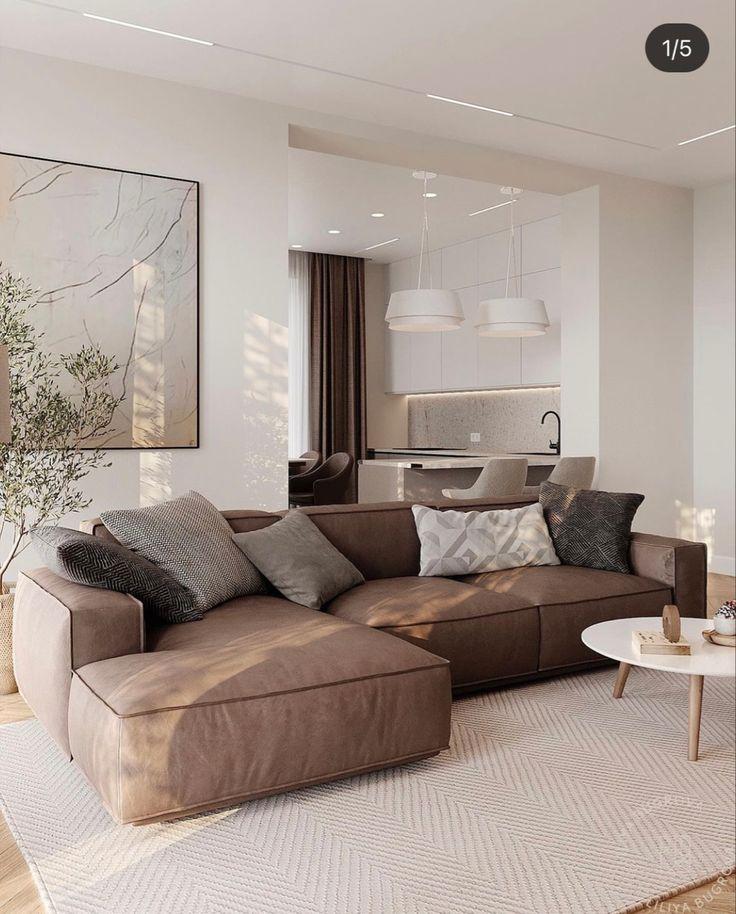 Grey outlet brown couch