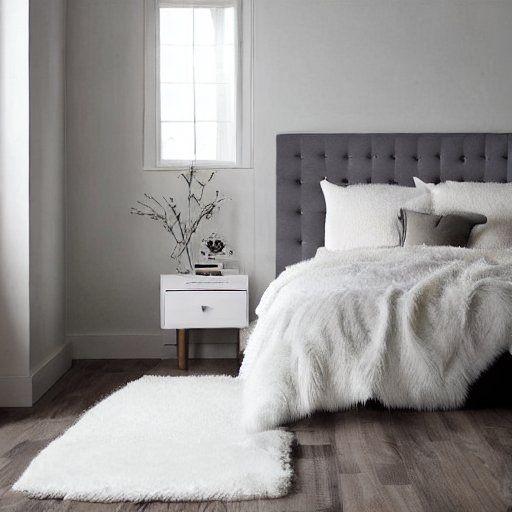 White bedroom rug