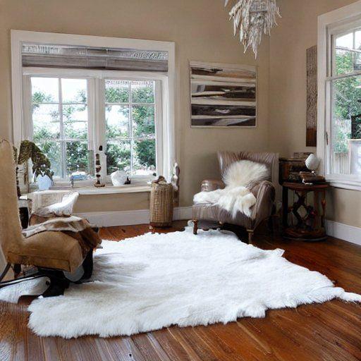 White cowhide rug