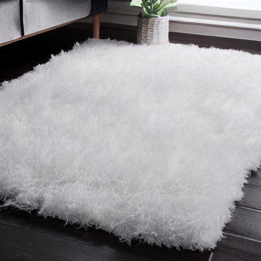 White fluffy bathroom area rugs