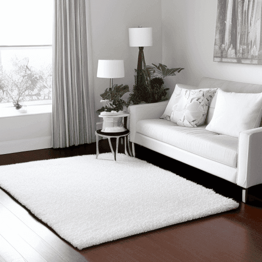 White living room area rug