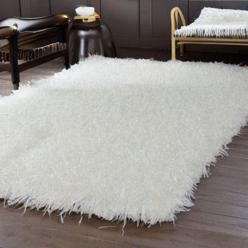 White shag rug