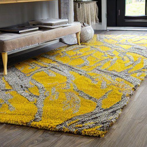 Yellow and gray rug