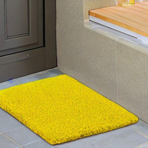 Yellow bathroom rug