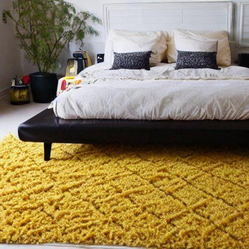 Yellow bedroom rug