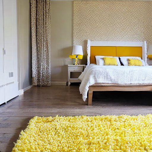 Yellow bedroom rug