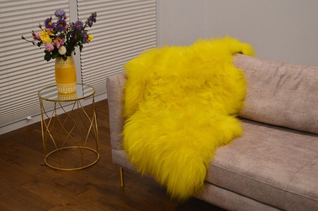 yellow fluffy rugs