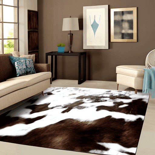 bedroom faux cowhide area rug