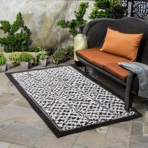 black outdoor area rug