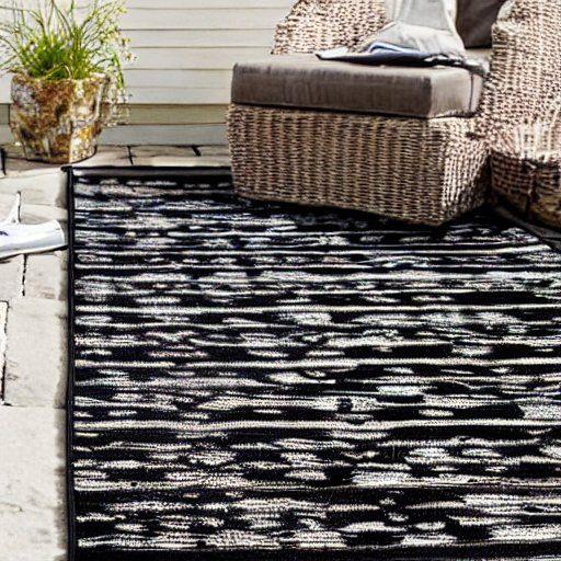 black outdoor rug