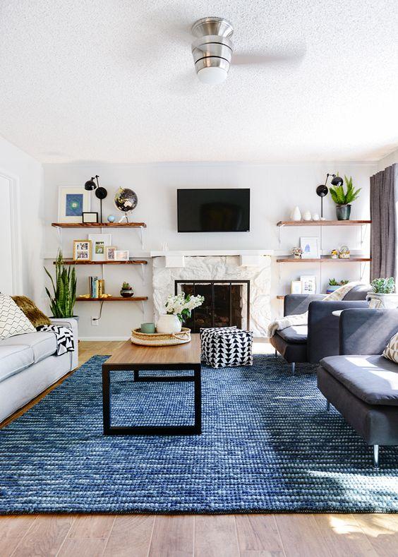 Blue rugs with other popular colors