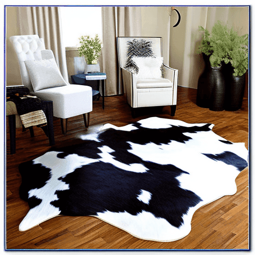 faux cowhide rug living room